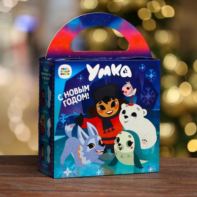 Коробка новогодняя подарочная складная «Умка», для сладких подарков, 17×6.7×17.3 см