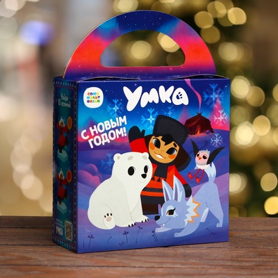 Коробка новогодняя подарочная складная «Умка», для сладких подарков, 17×6.7×17.3 см