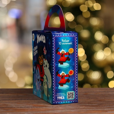 Коробка новогодняя подарочная складная «Умка», для сладких подарков, 17×6.7×17.3 см
