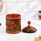 Банка для хранения сыпучих продуктов, кадочка, средняя, 9×14 см, дерево, хохлома, МИКС - Фото 2