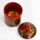 Банка для хранения сыпучих продуктов, кадочка, средняя, 9×14 см, дерево, хохлома, МИКС - Фото 3