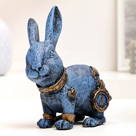 Фигура "Кролик с часами" голубая, 15см