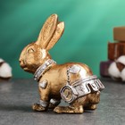 Фигура "Кролик с часами" бронза, 15см - Фото 3
