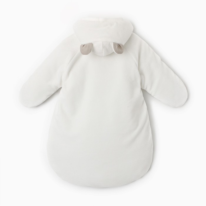 Конверт утепленный для новорожденных, цвет молоко/серый, рост 62 см - фото 1885812166