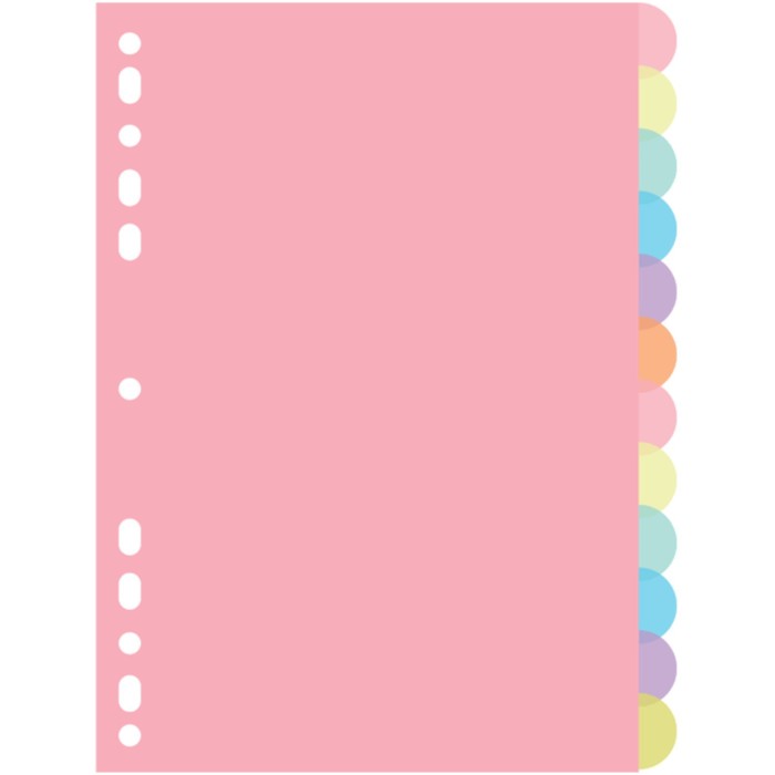 Разделитель листов A5 (210×165 мм) цветовой, 12 листов, "deVENTE. Pastel" полипропилен 140 мкм, индивидуальная упаковка - Фото 1