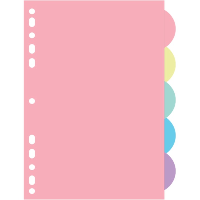 Разделитель листов A5 (210×165 мм) цветовой, 5 листов, «deVENTE. Pastel» полипропилен 140 мкм, индивидуальная упаковка - Фото 1