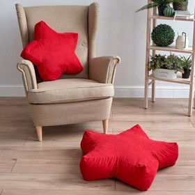 Декоративная подушка «Старс», размер 55х55х12 см, цвет красный