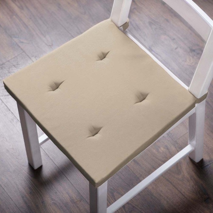 Комплект подушек для стула «Билли», размер 37х42 см, цвет серо-бежевый, 2 шт
