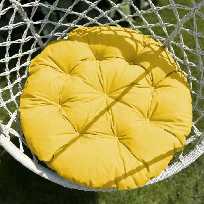 Подушка для качелей «Билли», диаметр 60 см, цвет жёлтый - фото 1881382849