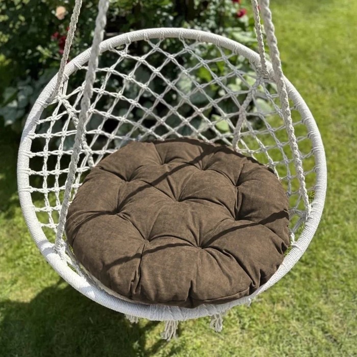 Подушка для качелей «Тина», диаметр 60 см, цвет коричневый - фото 1904977047