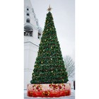 Ограждение декоративное для каркасной ели Green trees, принт красный, 13 м - Фото 1