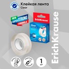 Клейкая лента канцелярская, 18 мм х 33 метра, ErichKrause Clear, прозрачная, в коробке, с европодвесом 10122114 - фото 13987568