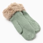 Варежки женские, цвет зеленый, размер 25 - фото 27195301
