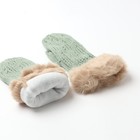 Варежки женские, цвет зеленый, размер 25 - фото 27195302