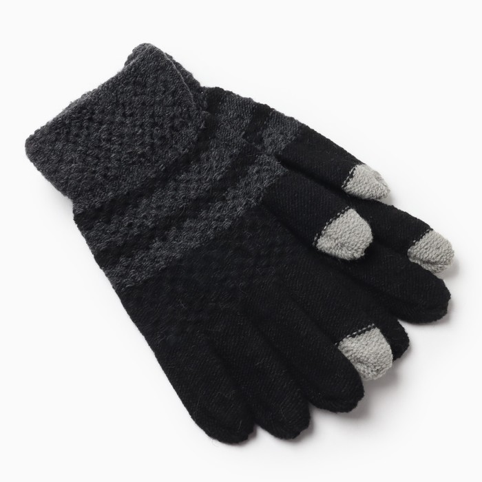 Перчатки мужские, цвет черный/серый, размер 10 - Фото 1