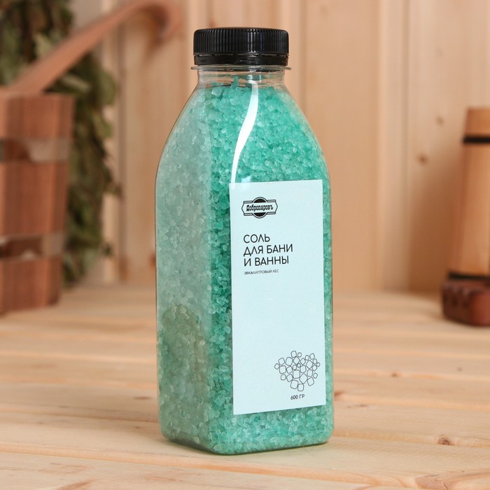 Соль для ванны и бани в бутылке "Эвкалиптовый лес" 600 г - Фото 1