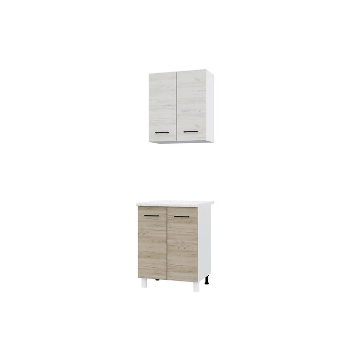 Кухонный гарнитур Trend 600, 60х60см, ЛДСП, крафт белый-крафт серый - Фото 1