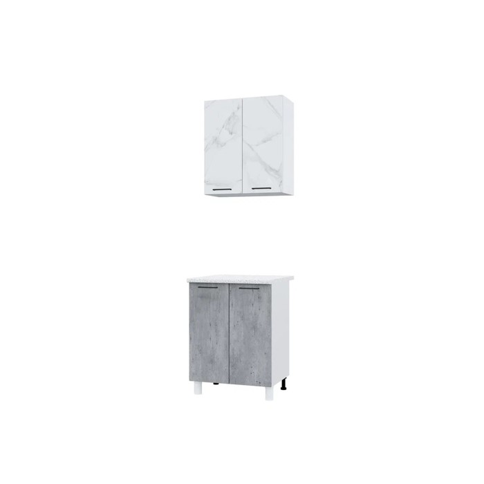 Кухонный гарнитур Trend 600, 60х60см, МДФ, мрамор арктик-бетон грей - Фото 1