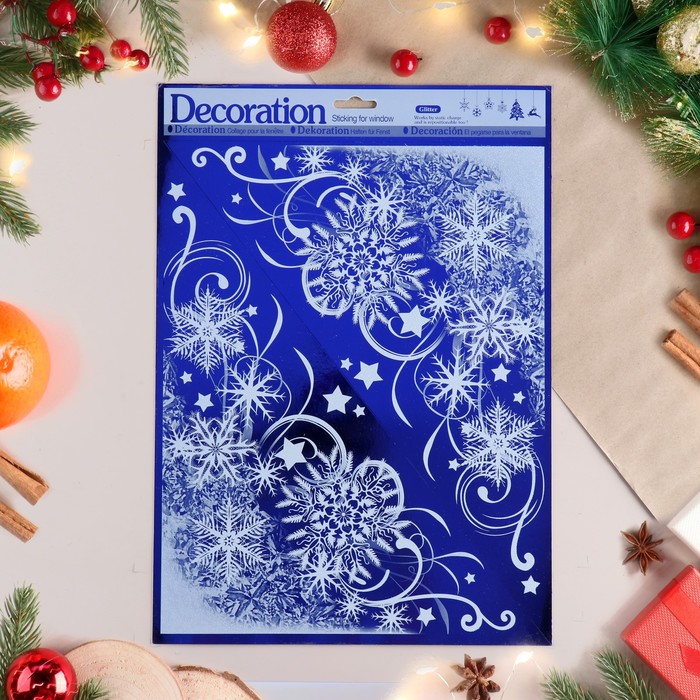 Наклейки на окна \"Новогодние\" кружево, 38х30 см (9766053) - Купить по ...