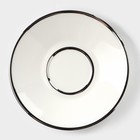 Кофейная пара керамическая «Серебро», 3 предмета: чашка 200 мл, блюдце d=14 см, ложка h=12,5 см, цвет серебряный - Фото 3