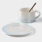 Чайная пара керамическая «Нежность», 3 предмета: кружка 250 мл, блюдце d=15,5 см, ложка h=13 см - Фото 3