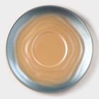 Чайная пара керамическая «Магия», 3 предмета: кружка 260 мл, блюдце d=15,8 см, ложка h=14 см, цвет оранжево-синий - Фото 3