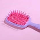 Расчёска массажная, широкая, вентилируемая, 8,5 × 20,5 см, PVC коробка, цвет сиреневый/розовый - Фото 6