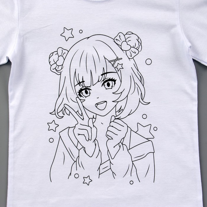 Набор для творчества футболка-раскраска «Девочка луна», размер 128-134 см