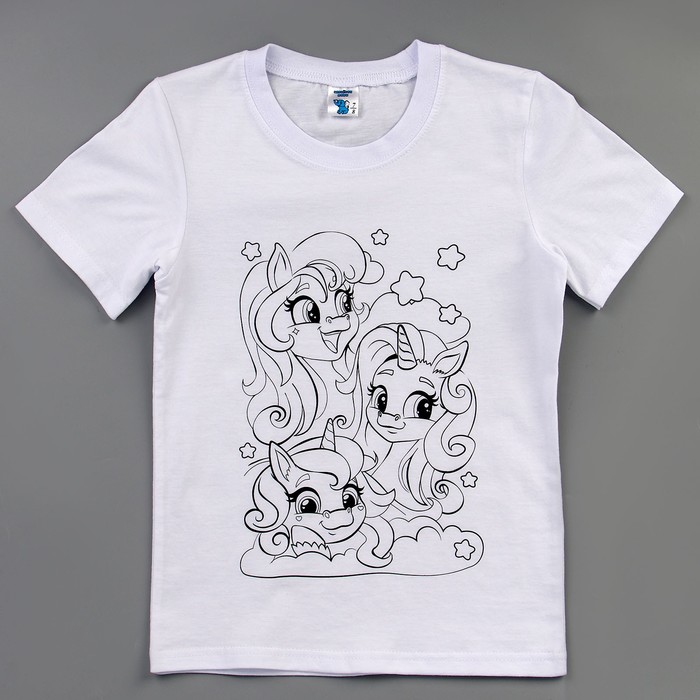 Набор для творчества футболка-раскраска «Единорожки», размер 128-134 см