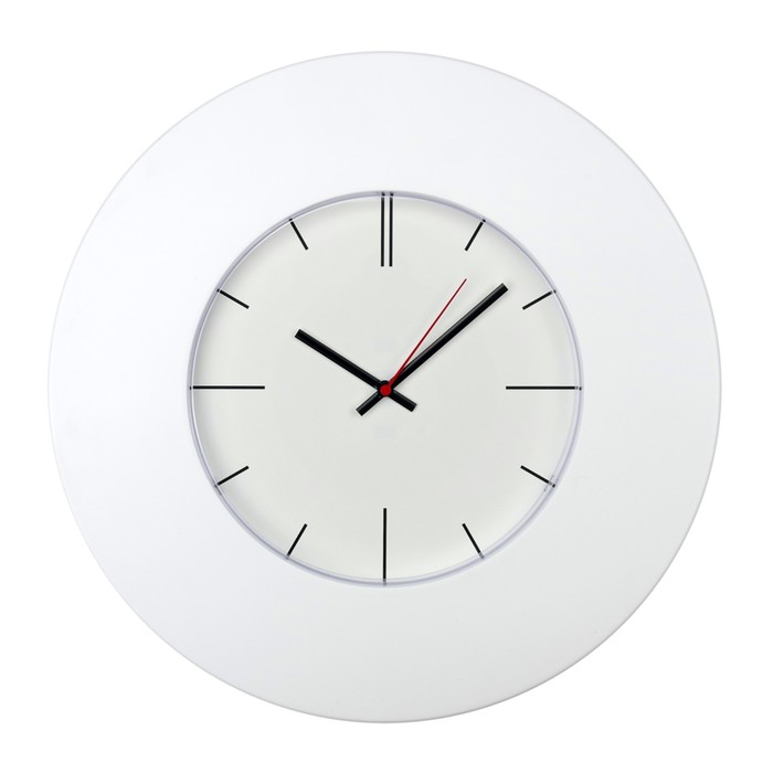 Часы настенные, серия: Интерьер, дискретный ход, d-37 см, широкий белый обод - Фото 1