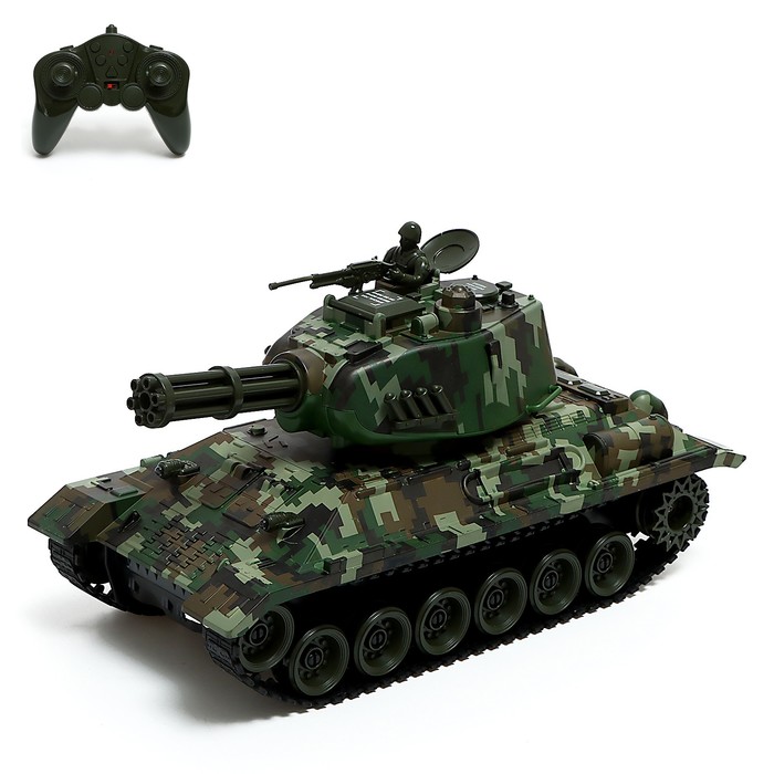 Танк «Армия», радиоуправление, звук, стреляет гелевыми пулями, зелёный - Фото 1