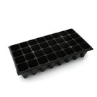 Кассета для выращивания рассады, на 32 ячейки, по 180 мл, из пластика, чёрная, 51 × 28 × 10 см, Greengo - Фото 2
