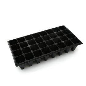 Кассета для выращивания рассады Greengo на 32 ячейки, по 180 мл, из пластика, чёрная, 51 x 28 x 10 см