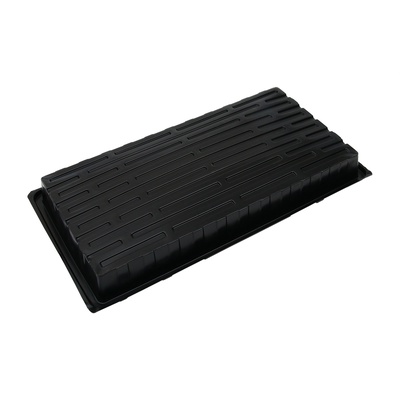 Поддон для рассады, 55×30×5.6 см, пластик, чёрный, дно МИКС, Greengo