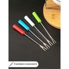 УЦЕНКА Набор для фондю керамический BellaTenero, 5 предметов: чаша 350 мл, 4 шпажки, цвет белый - Фото 4