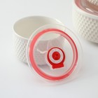 УЦЕНКА Набор салатников керамических с вакуумными крышками «Ромбики», 3 предмета: 300/550/900 мл, белая - Фото 2