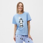 Комплект домашний женский (футболка и брюки), цвет голубой, размер 50 - фото 23053103