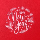 Плед "Этель" "Happy New Year" 150*130см, цвет красный, пл.160 г/м2, 100% п/э 10100301