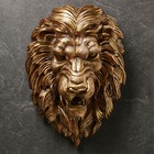 Подвесной декор "Голова льва" золото, 23х35х52см - фото 7824578