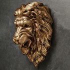 Подвесной декор "Голова льва" золото, 23х35х52см - фото 7824579