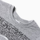 Футболка для мальчика, цвет серый меланж, рост 122 см - фото 24720306