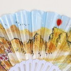 Веер пластик, текстиль "Пейзаж" МИКС 23 см (комплект 12 шт) - фото 23053130