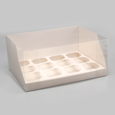 Коробка для 12 капкейков белая, 31×24×14 см