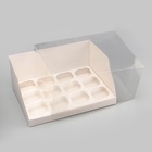Коробка для 12 капкейков белая, 31×24×14 см - Фото 4
