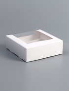 Коробка складная, под 3 эклера, белая, 15×15×6 см - Фото 1