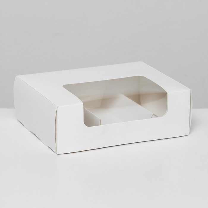 Коробка складная, под 3 эклера, белая, 15 х 15 х 6 см