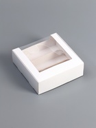 Коробка складная, под 3 эклера, белая, 15×15×6 см - Фото 2