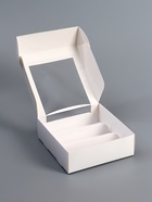 Коробка складная, под 3 эклера, белая, 15×15×6 см - Фото 3