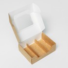 Коробка складная, под 3 эклера, крафт, 20×15×6 см - Фото 4