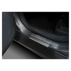 Накладки на пороги AutoMax для Ford Focus III рестайлинг 2014-2019/IV 2019-н.в., нерж. сталь, с надписью, 4 шт - Фото 3